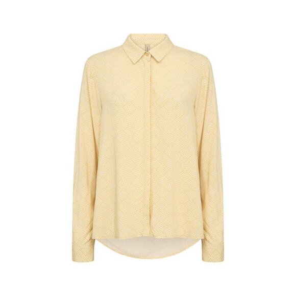 NWT SOYA CONCEPT POSH Sunshine Yellow Geo Print Blouse - Picture 4 of 5